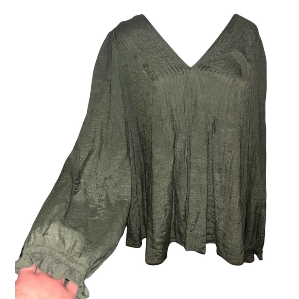 nanette by nanette lepore peasant pintop long sleeve prairie blouse women’s xl
